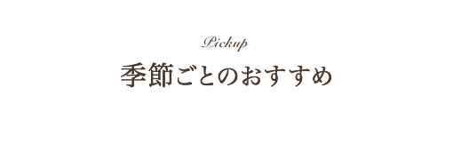 季節ごとのおすすめ